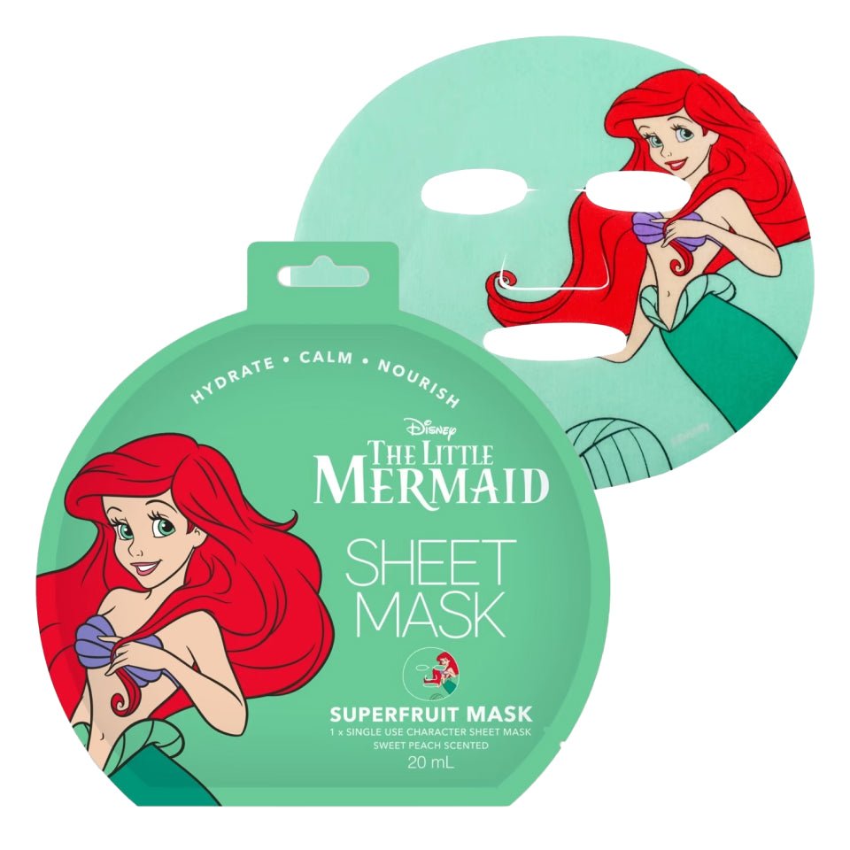 Disney The Little Mermaid Superfruit Sheet Mask 20ml x4 - Sweet Peach Scent Exp:2026 - CC Outlet HK