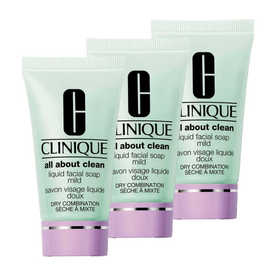 CLINIQUE All About Clearn Liquid Facial Soap Mind 30ml x3 Exp:2025 - CC Outlet HK